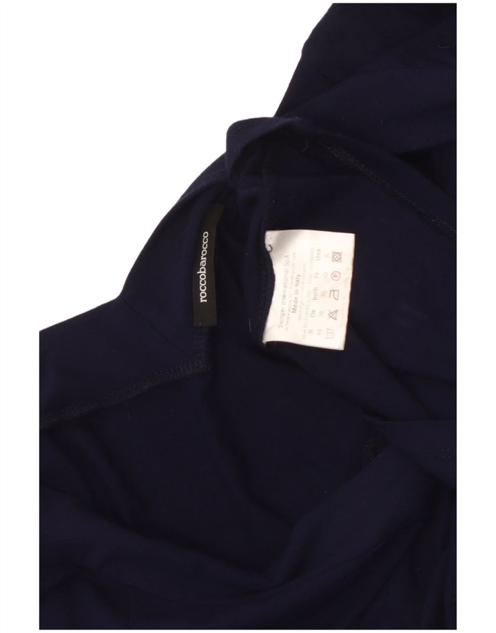 ROCCOBAROCCO Crop Top pentru femei cu mânecă lungă US 8 Medium Bleumarin Viscoză