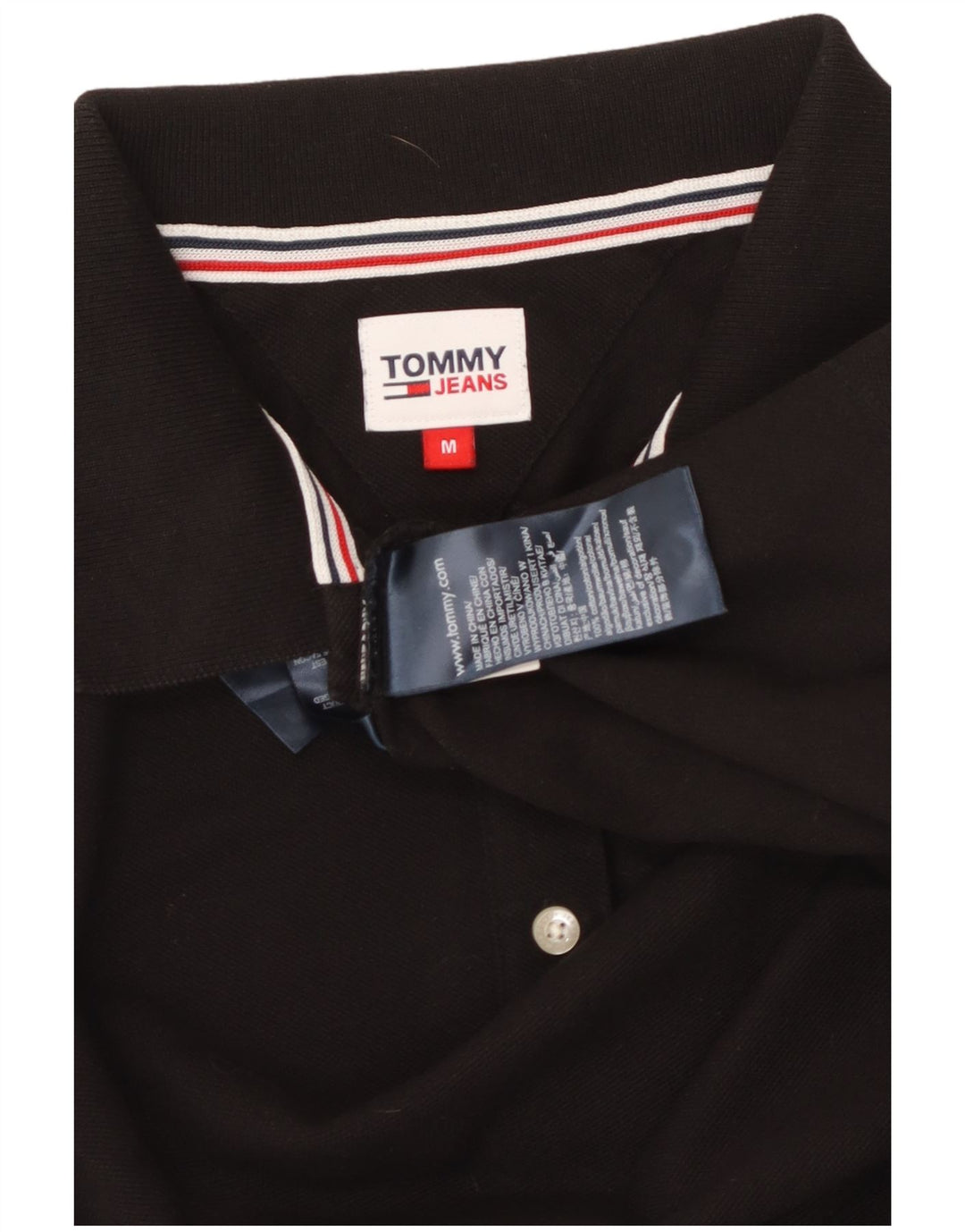 TOMMY HILFIGER Tricou polo pentru femei UK 14 Bumbac mediu negru