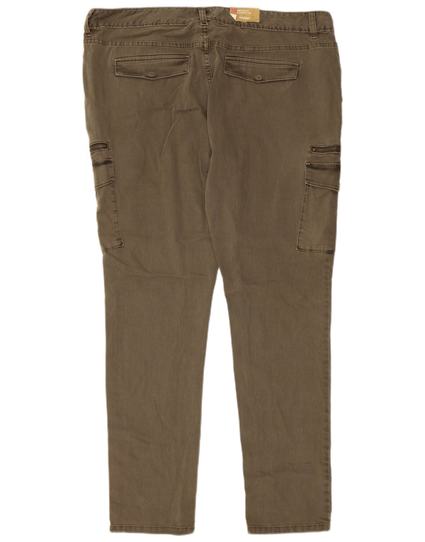Pantaloni cargo cu talie medie pentru femei MOSSIMO US 18 2XL W42 L33 kaki