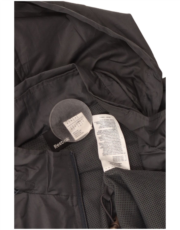 Jachetă de ploaie cu glugă pentru bărbați REEBOK UK 38 Medium Gri Poliester Colorblock