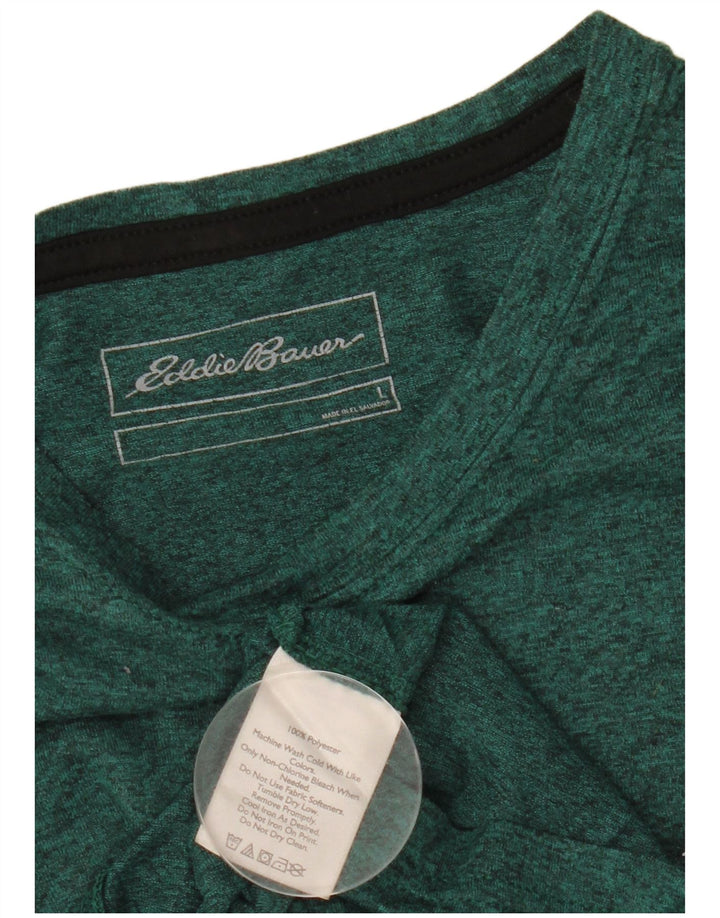 Tricou Eddie Bauer pentru bărbați, cu croiala normală. Top mare din poliester pătat verde
