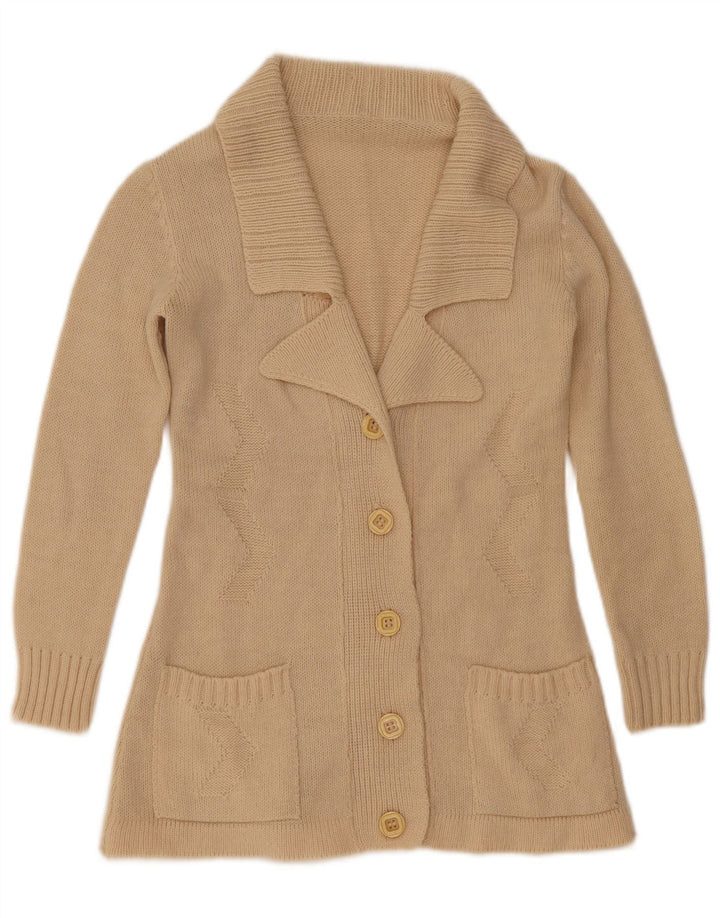 Pulover cardigan vintage pentru femei UK 12 Medium Off White