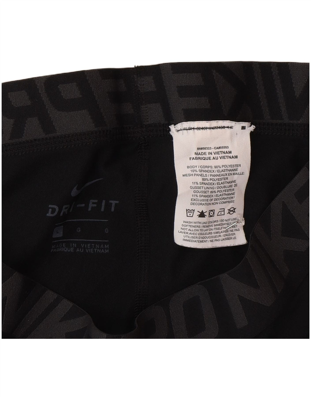 Leggings crop grafic Nike Dri Fit pentru bărbați, mari, negru, poliester
