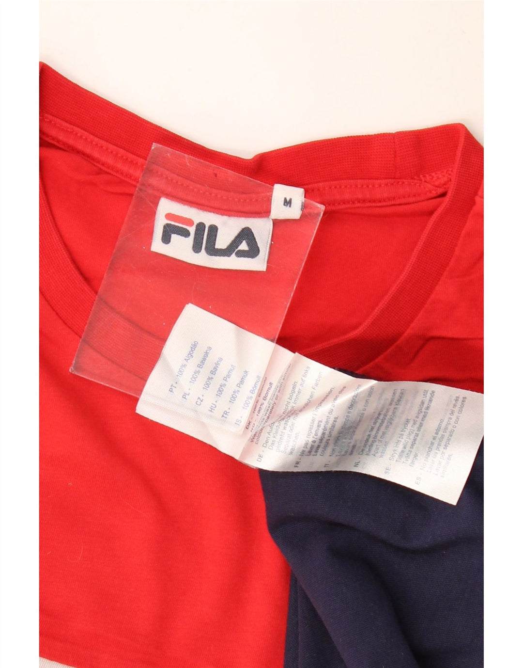 Tricou cu grafică pentru bărbați FILA Top mediu multicolor din bumbac color bloc