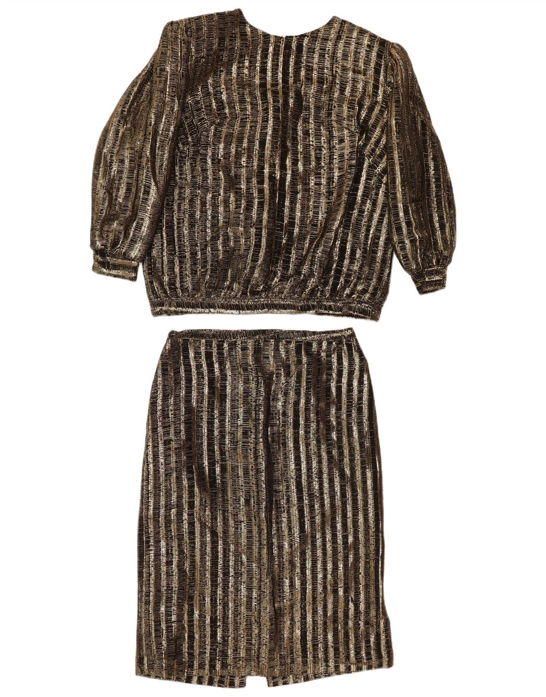 Set fuste vintage pentru femei 2 piese UK 14 Medium W29 Maro cu dungi