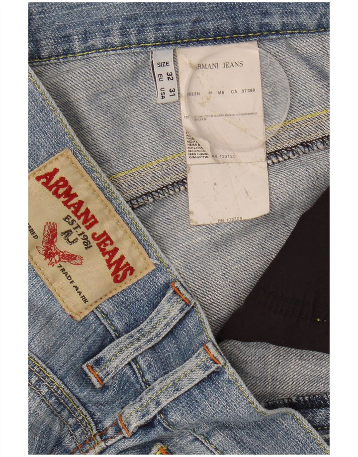 Blugi slim pentru bărbați Armani Distressed W32 L34 Bumbac albastru