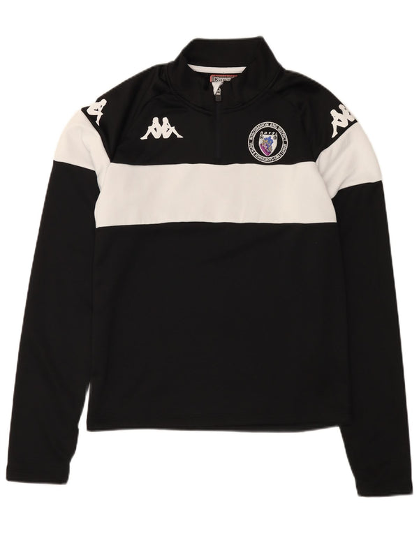 Top de trening KAPPA pentru bărbați, cu grafic, cu fermoar, cu decolteu, cu pulover, negru, colorblock