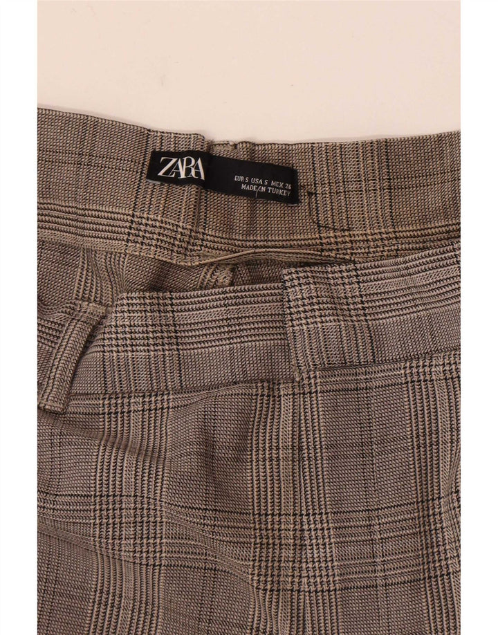 Pantaloni chino slim pentru femei Zara Mici L26 L25 Gri Check