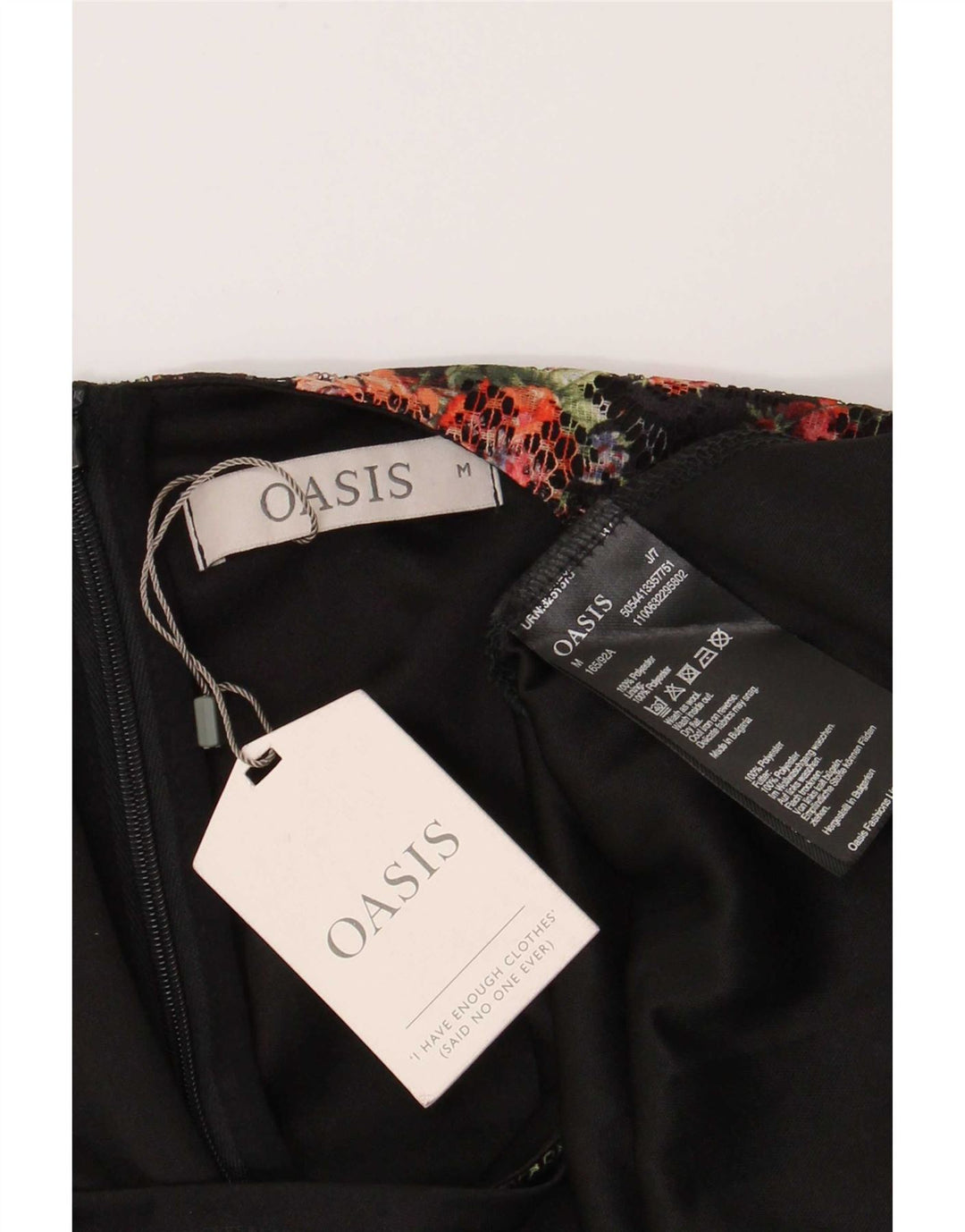 Rochie A-Line Oasis pentru femei UK 12 Medium Negru Floral Poliester