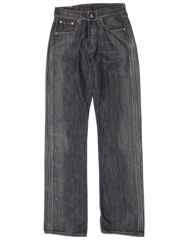 Blugi drepti cu talie mare 501 Levi's pentru femei L28 L34 Bumbac albastru