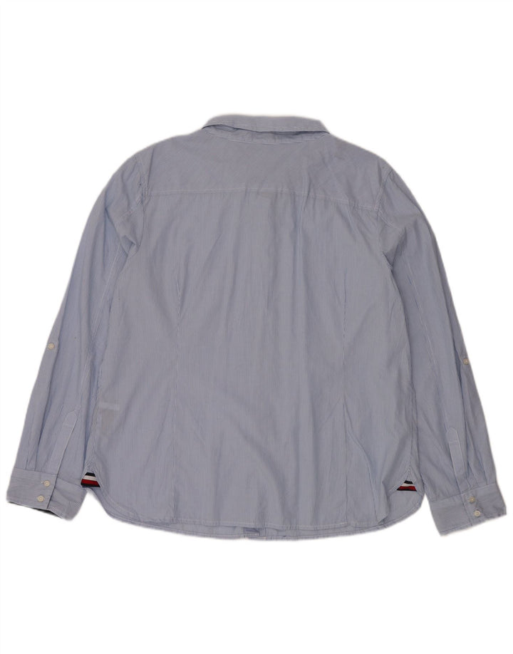 Cămașă TOMMY HILFIGER pentru femei UK 20 2XL Blue Pinstripe Bumbac