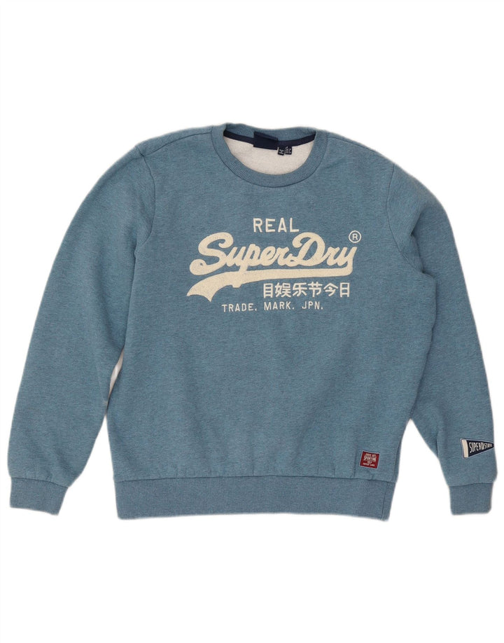 Pulover cu grafic Superdry pentru femei UK 10 Small Blue Flecked