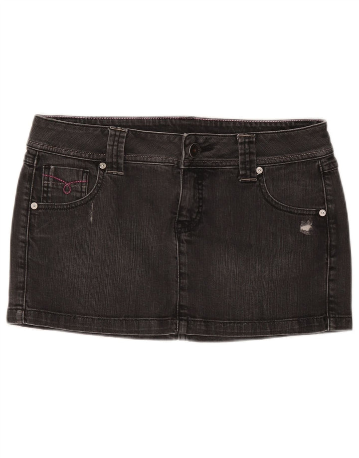 BENETTON Fusta Denim Distressed IT 44 Medium W30 Bumbac Gri