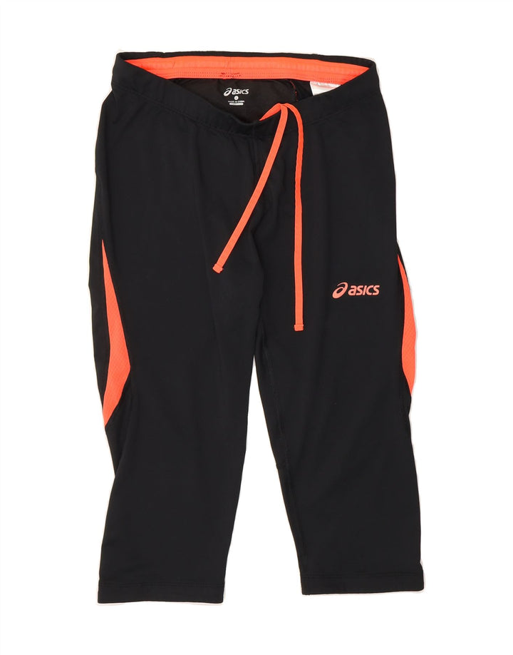 ASICS Girls Capri Tracksuit Trousers 11-12 Years Large  Black Polyester Vintage Asics and Second-Hand Asics from Messina Hembry 