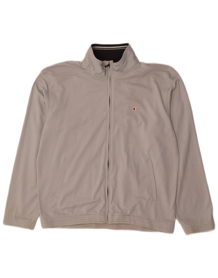 CHAMPION Mens Tracksuit Top Jacket Medium Grey Polyester