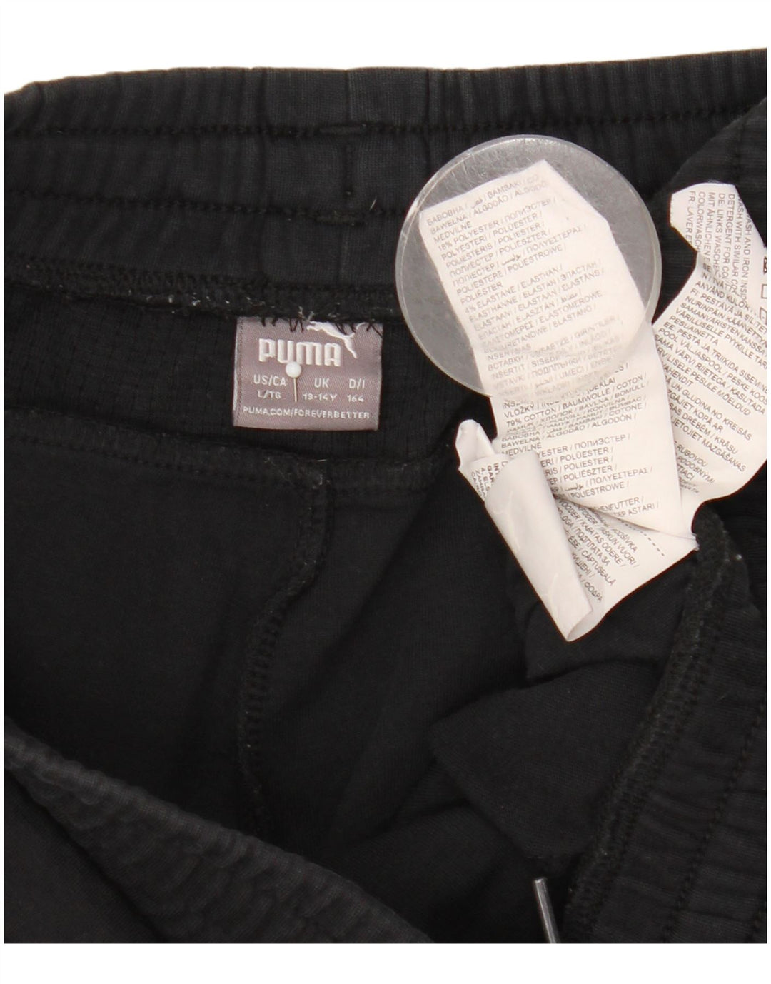 Pantaloni scurți sport Puma pentru băieți 13-14 ani, bumbac negru