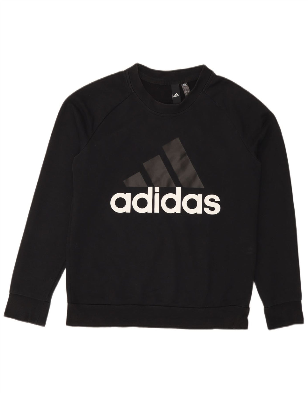 ADIDAS Pulover cu grafic pentru femei UK 12/14 Bumbac mediu negru