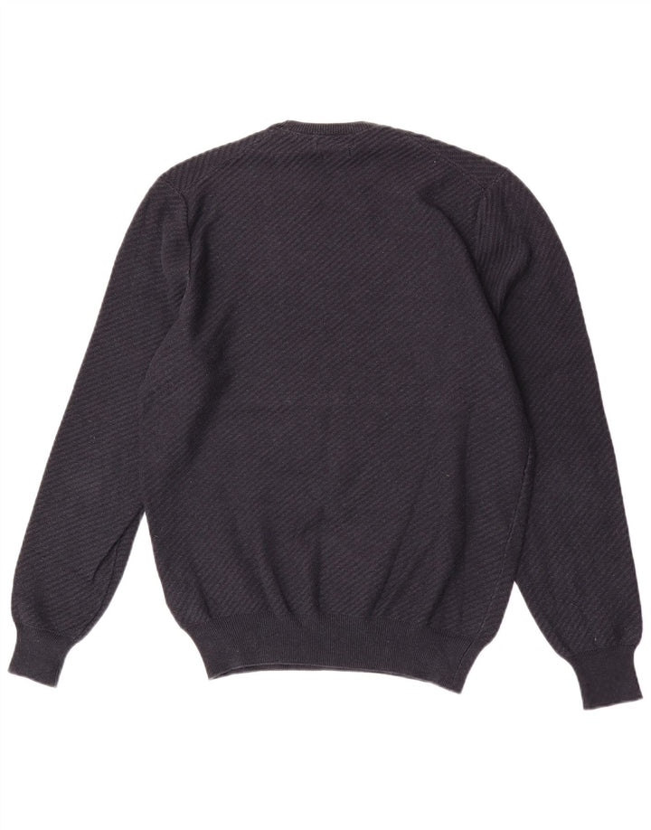 Pulover Massimo Dutti pentru bărbați, cu gât crew, bumbac mediu albastru bleumarin