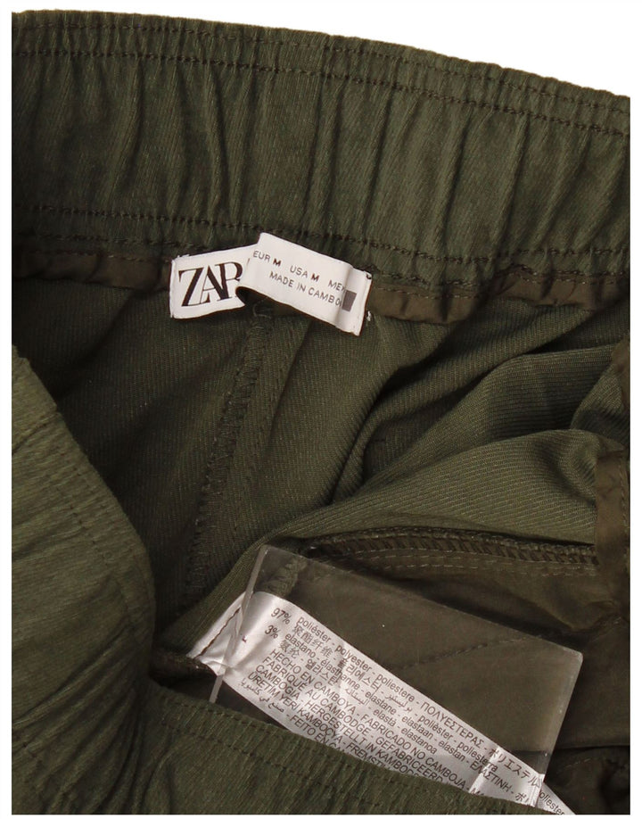 Pantaloni tăiați pentru femei Zara Joggeri Mediu L28 L25 Kaki Poliester