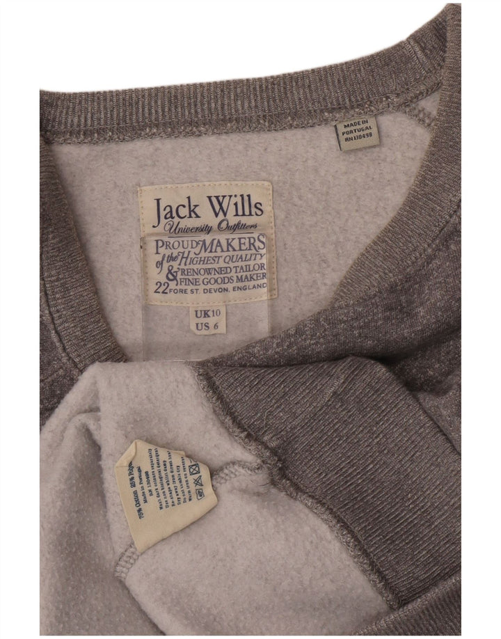 Pulover pentru femei Jack Wills cu grafic supradimensionat, UK 10, gri mic