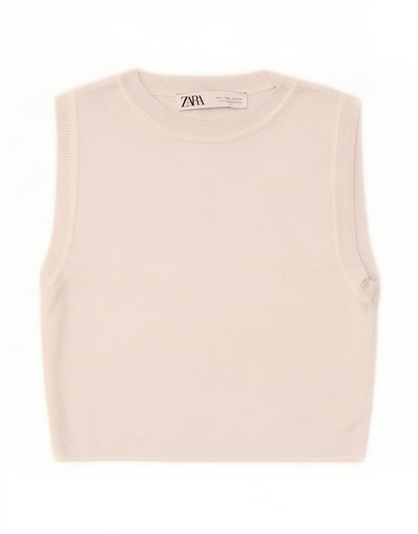 Vestă Crop Top pentru femei Zara UK 12 Medium Gri Viscose