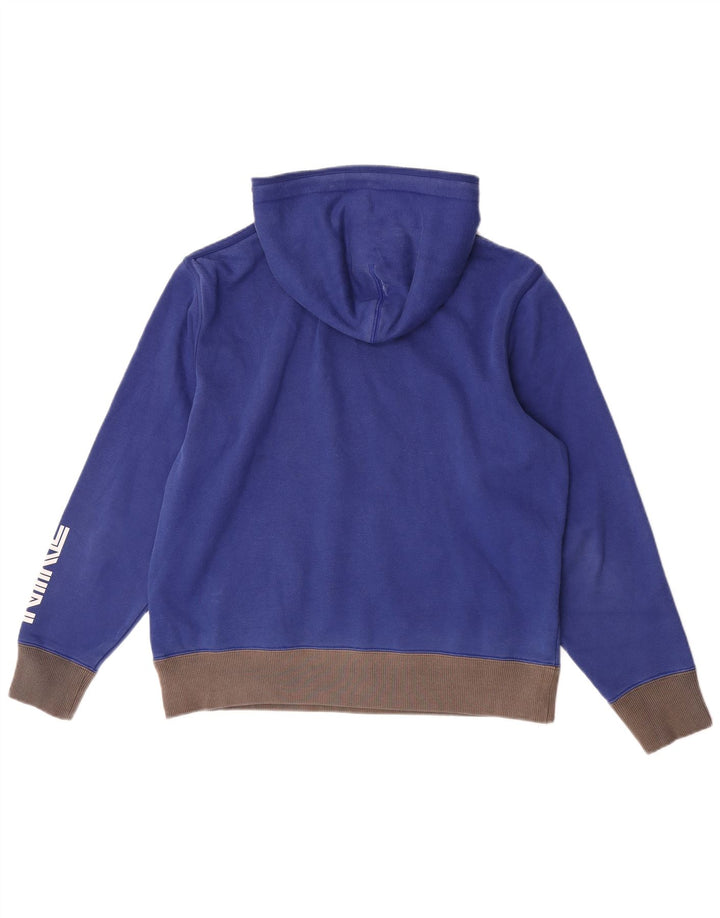 Pulover Nike pentru bărbați cu glugă grafică, albastru mediu, bumbac color bloc