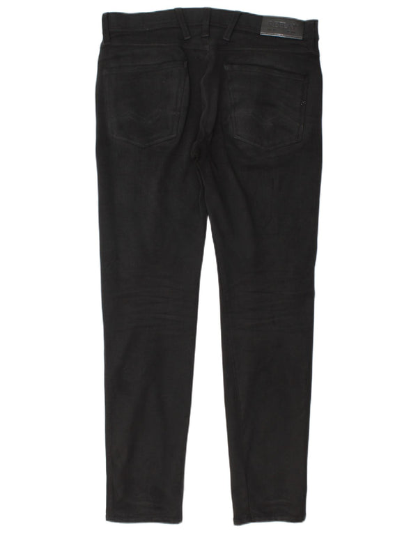 Replay Blugi subțiri Anbass distressed pentru femei W32 L30 bumbac negru