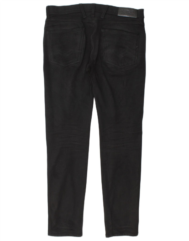 Replay Blugi subțiri Anbass distressed pentru femei W32 L30 bumbac negru