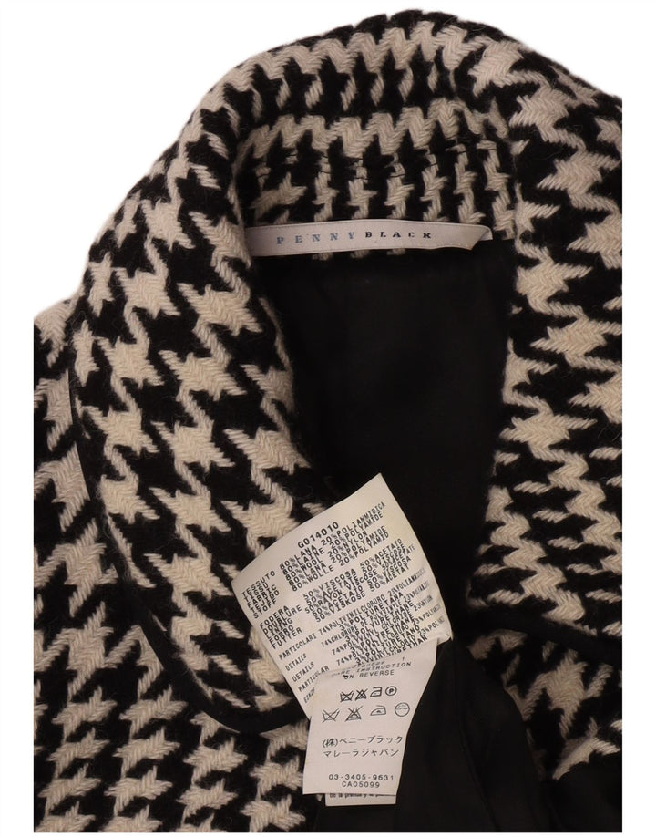 Pardesiu supradimensionat pentru femei Penny Black UK 10 Lână neagră cu picior de găin mic