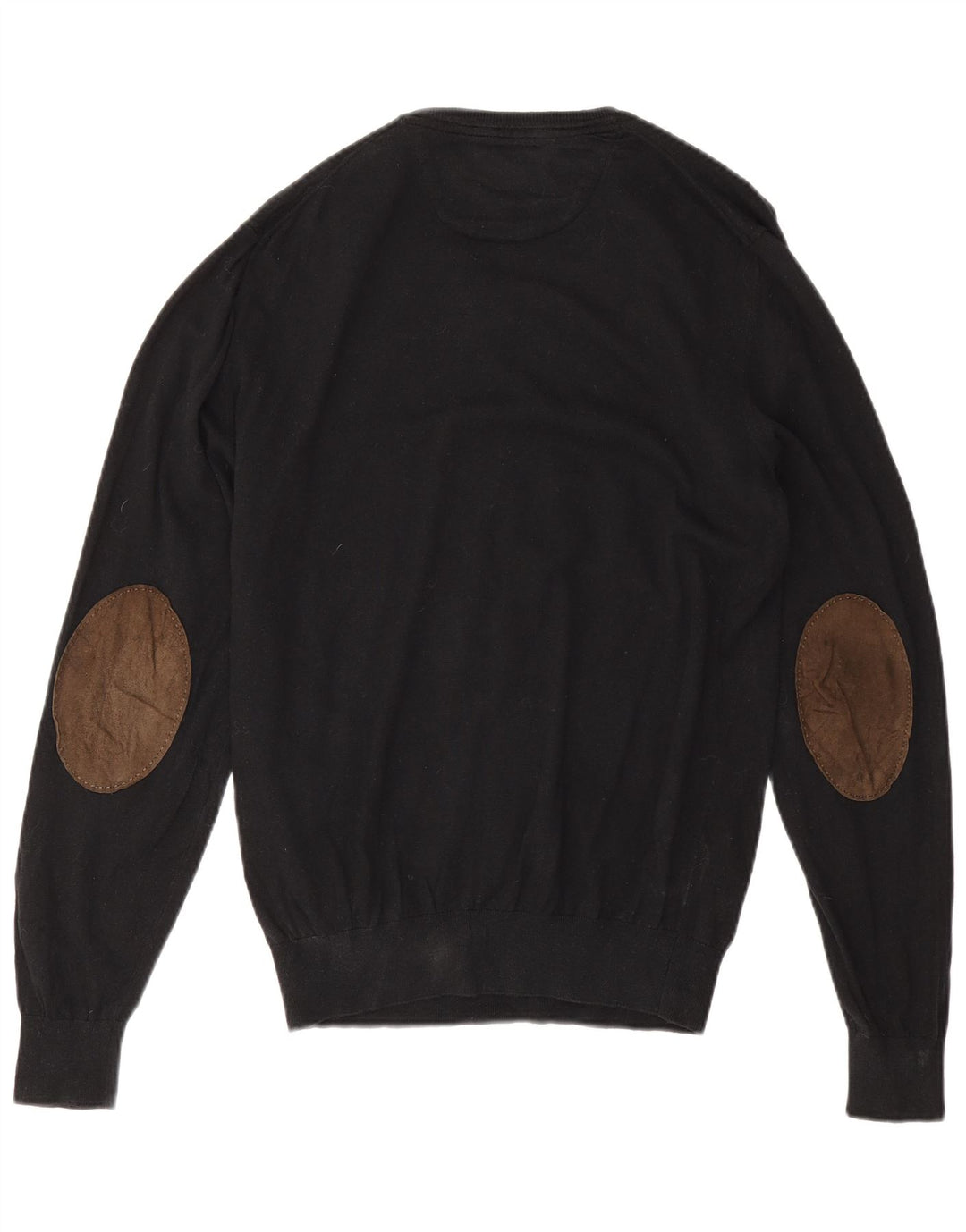Massimo Dutti Pulover cu decolteu în V pentru bărbați, XL, bumbac negru