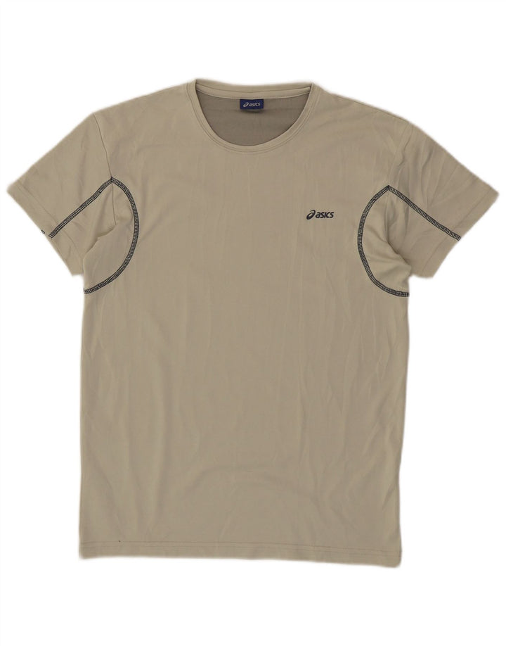 ASICS Mens T-Shirt Top Medium Beige Polyester