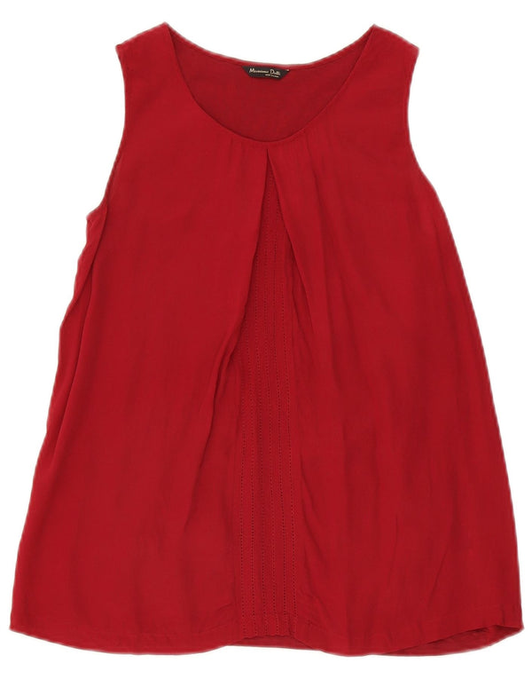 Bluză fără mâneci Massimo Dutti pentru femei UK 10 Small Red