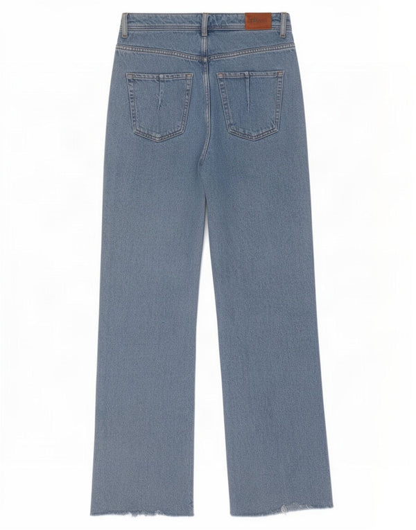 Blugi largi cu talie mare pentru femei Zara EU 40 Medium L30 L33 Bumbac albastru