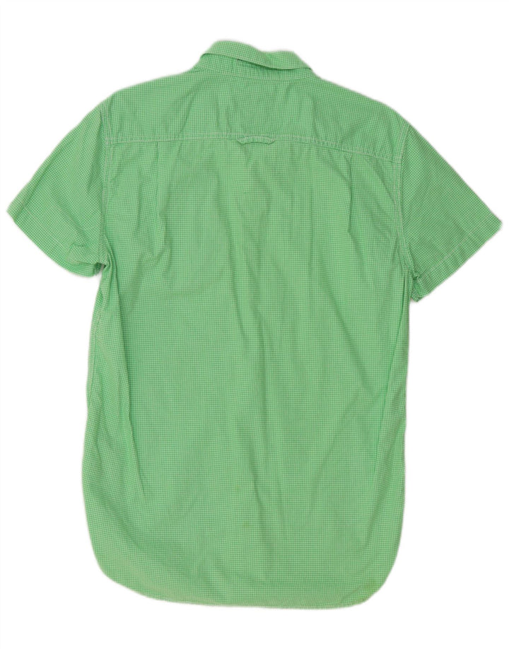 Cămașă cu mânecă scurtă pentru bărbați SUPERDRY, bumbac verde mediu Gingham