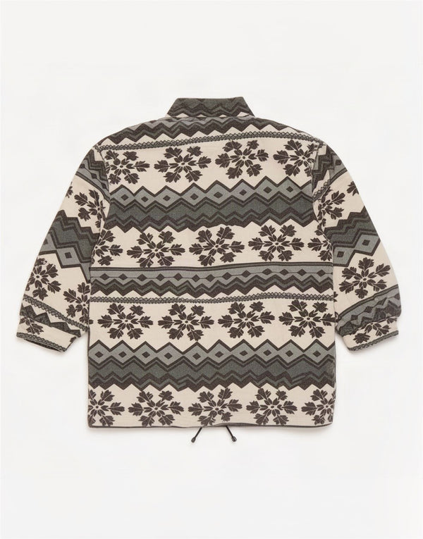Jachetă vintage pentru bărbați din lână UK 42 XL White Fair Isle