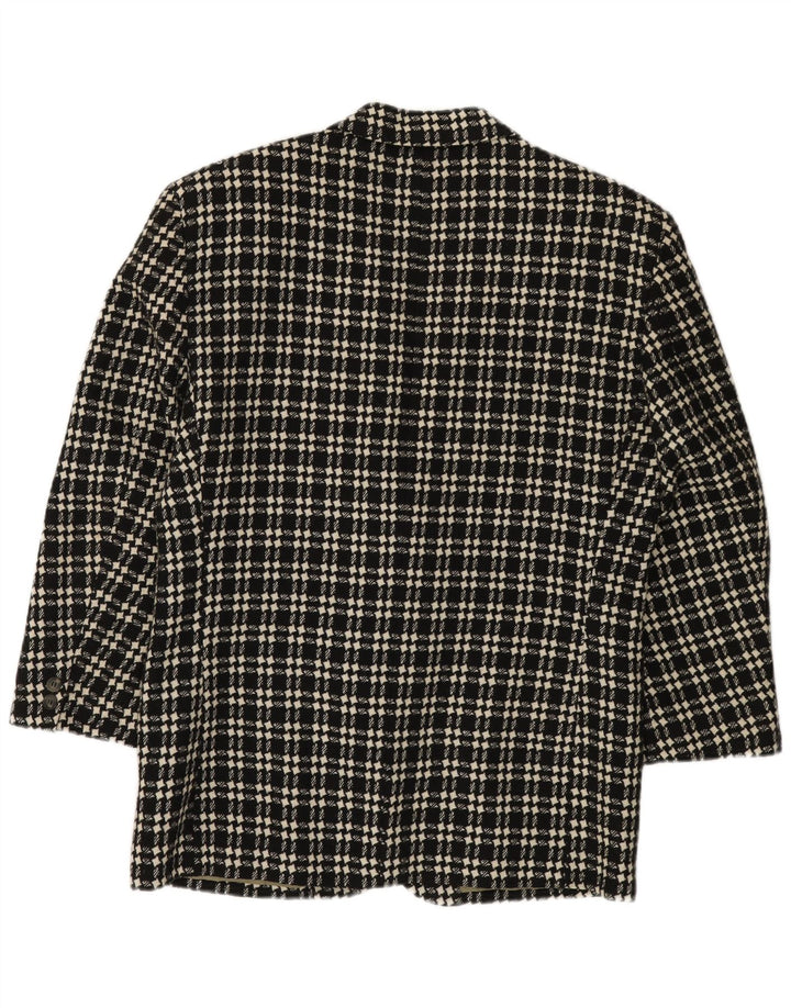 Jachetă pentru bărbați VINTAGE cu 3 nasturi IT 48 Lână cu picior de gală mediu neagră