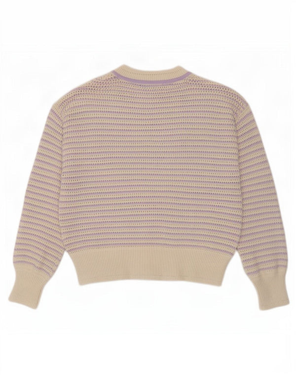 Pulover pentru femei Marks & Spencer cu decolteu triplu UK 14 Medium Purpuriu cu dungi