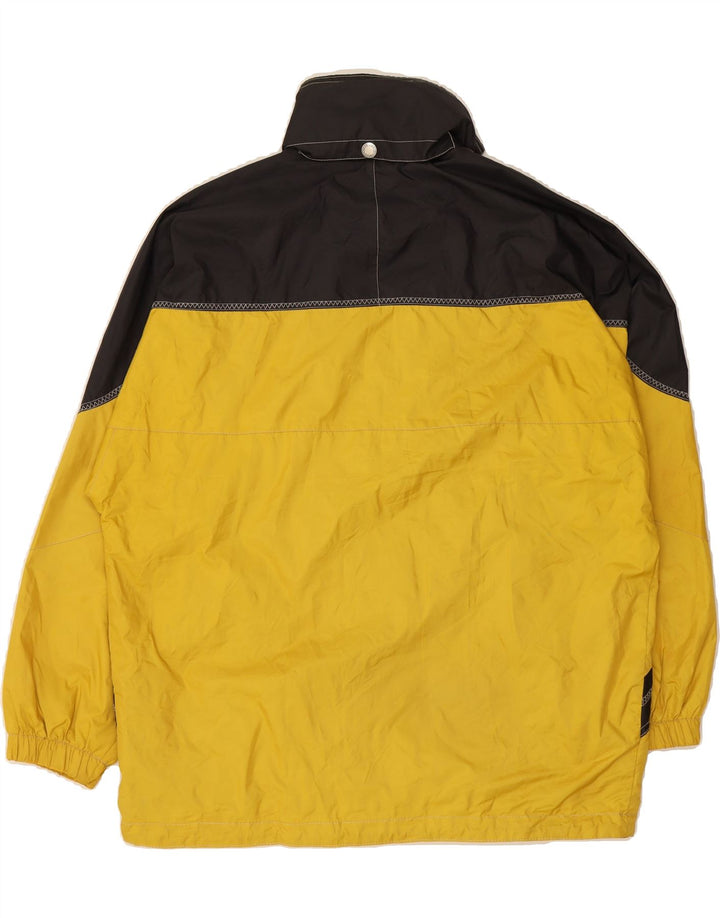 BRUGI Womens Hooded Rain Jacket IT 44 XL Yellow Colourblock Polyamide Vintage Brugi and Second-Hand Brugi from Messina Hembry 