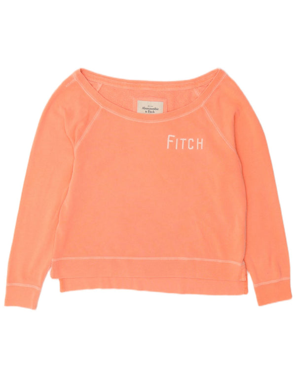 Pulover cu grafic pentru femei Abercrombie & Fitch, UK 16, portocaliu mare