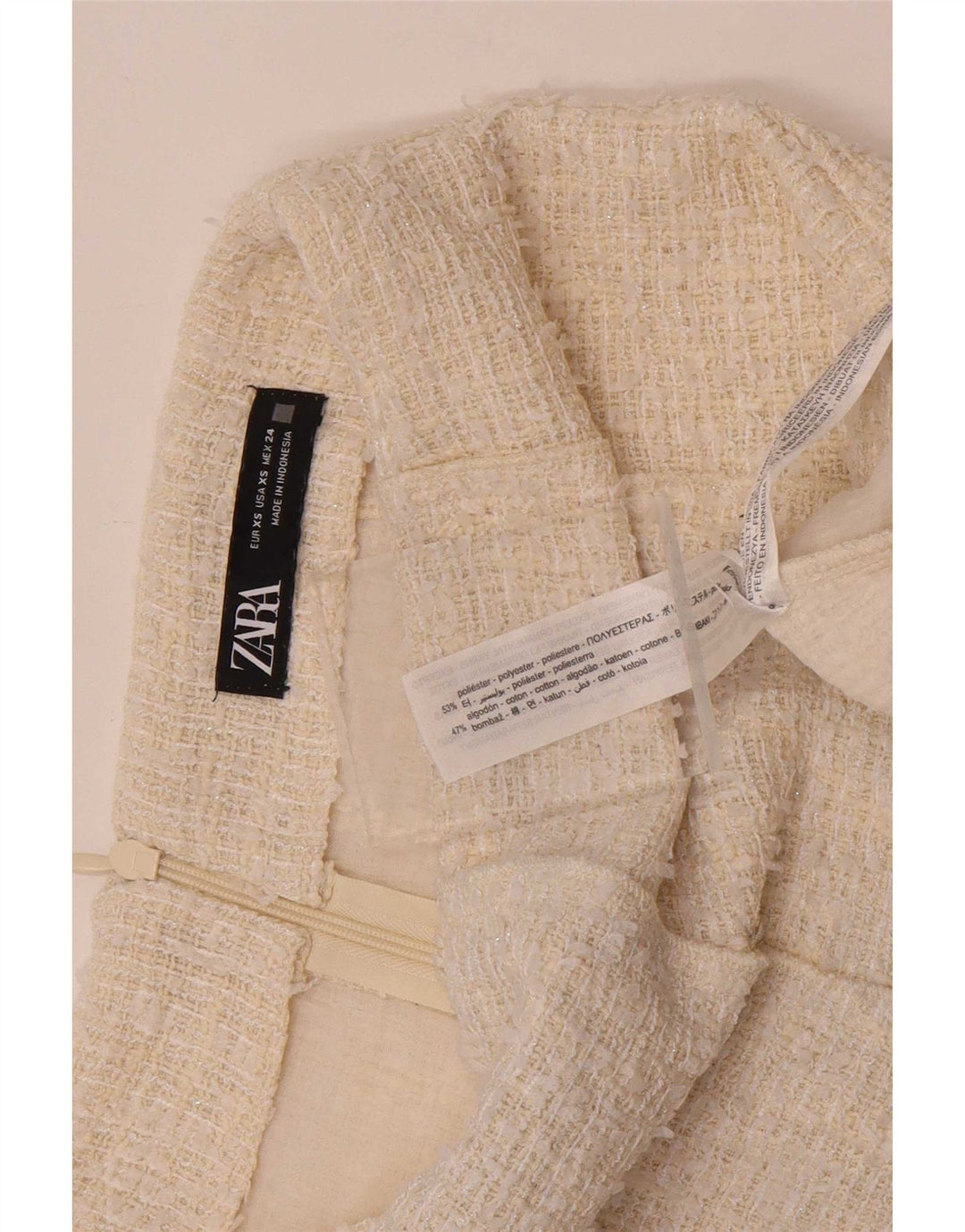 Fustă mini pentru femei Zara XS W24 Poliester alb