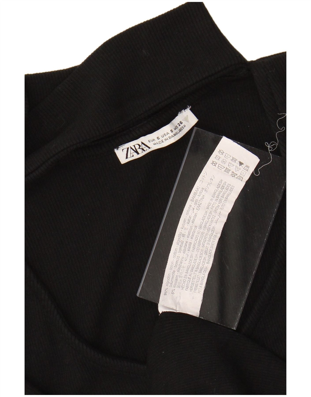 Rochie bodycon cu mâneci lungi ZARA UK 8 Bumbac negru mic