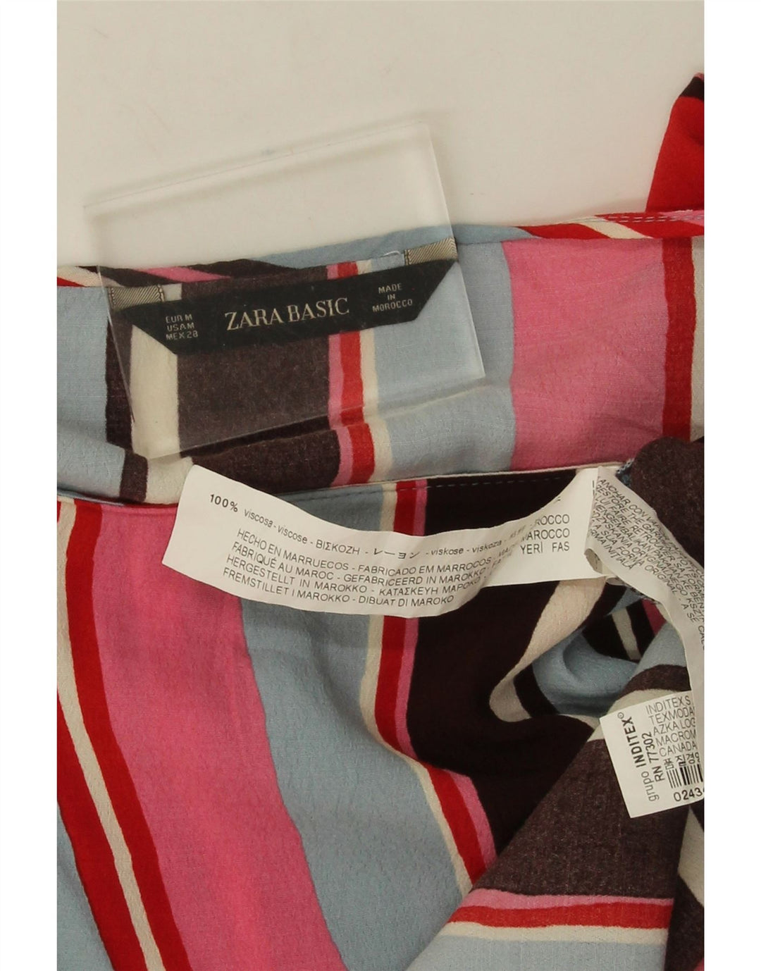 Bluză cu mânecă lungă pentru femei Zara UK 14 Mediu, multicolore, cu dungi