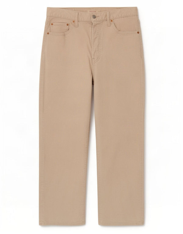 Pantaloni drepti din catifea pentru femei Levi's, W31 L26, bumbac alb catifelat