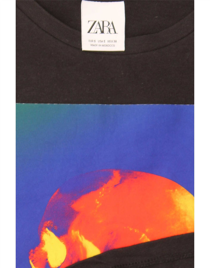 Tricou grafic pentru bărbați Zara Top Mic Negru