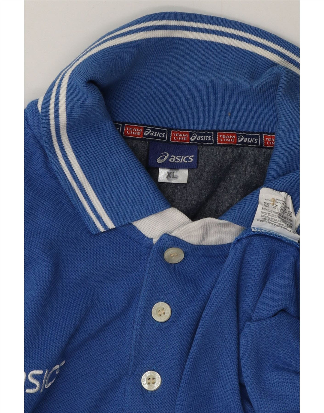 Tricou polo grafic ASICS pentru bărbați XL, bumbac albastru