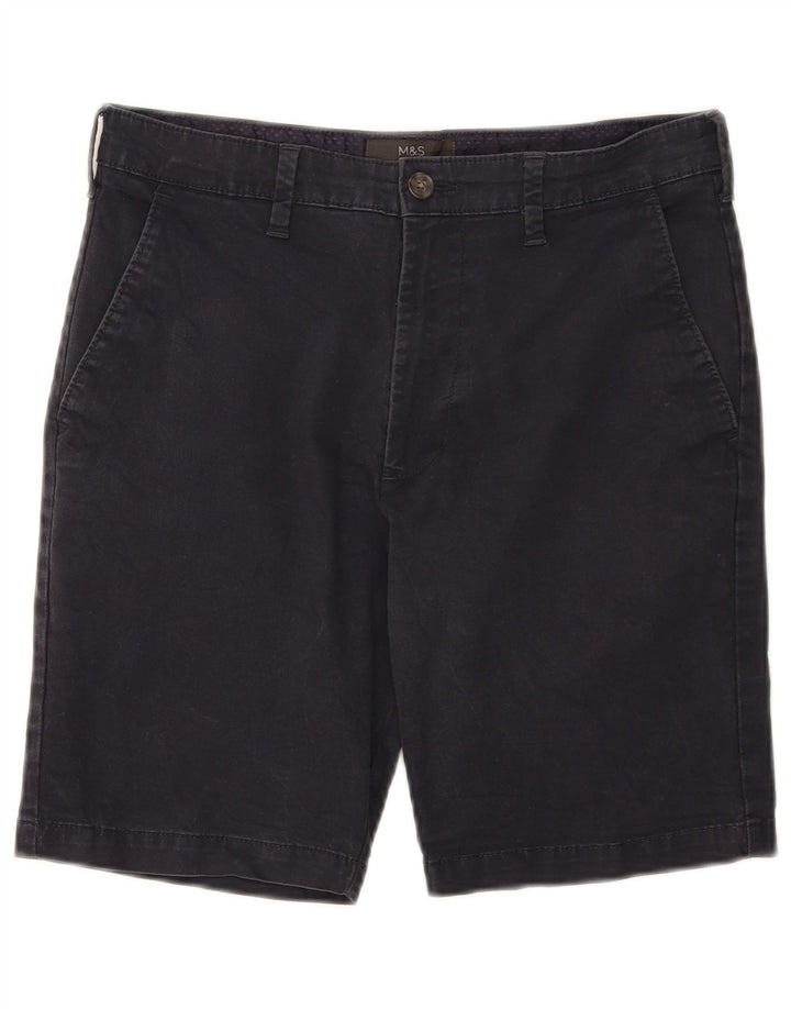 Pantaloni scurți chino pentru bărbați Marks & Spencer W30, mediu, bleumarin, bumbac