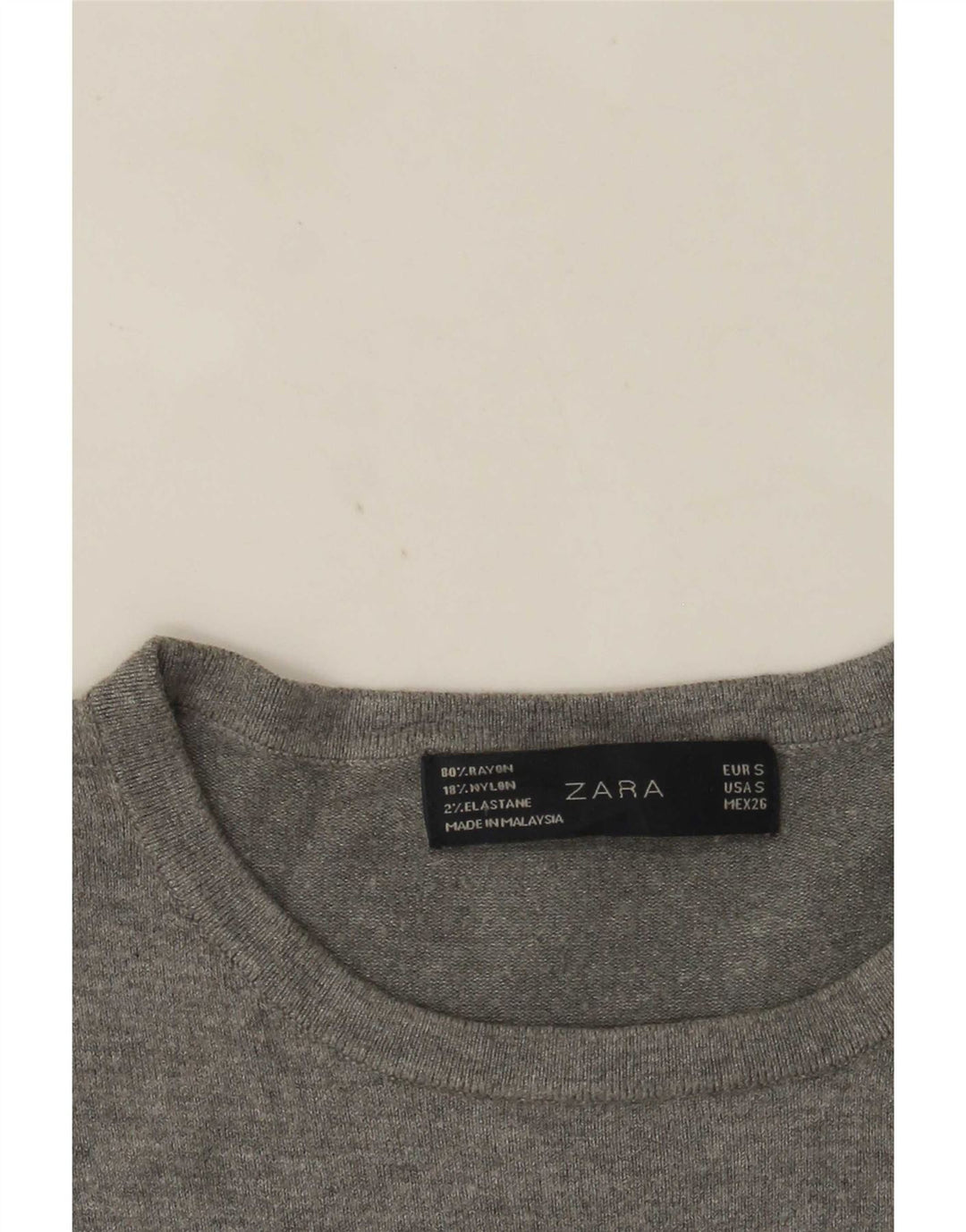 Zara Femei Vest Tank Top UK 8 Small Grey Rayon