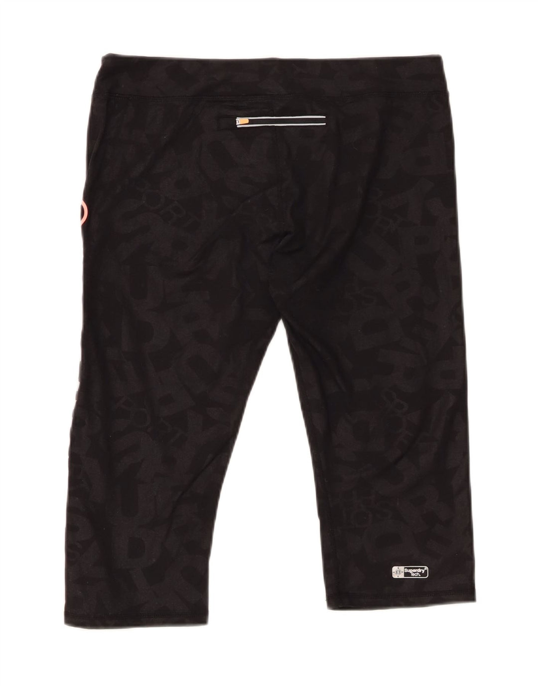 Pantaloni scurti sport grafic SUPERDRY pentru femei UK 14, mari, negru, poliester