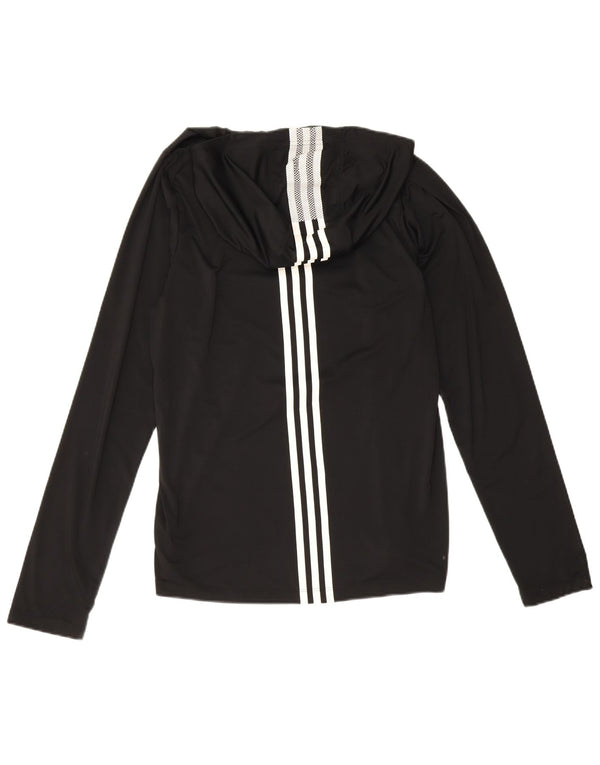Adidas Primegreen Top cu glugă cu mânecă lungă UK 10 Poliester negru mic