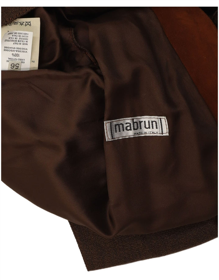 Mabrun Gilet din piele intoarsa pentru barbati IT 56 XL din piele maro